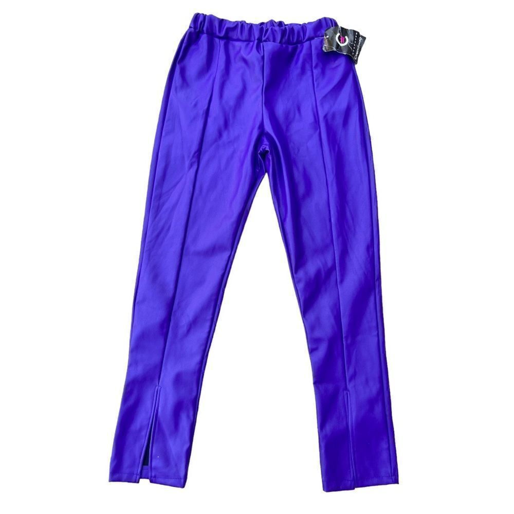 CAPITANO High-waisted Faux leather-type pants Color Purple Size M.